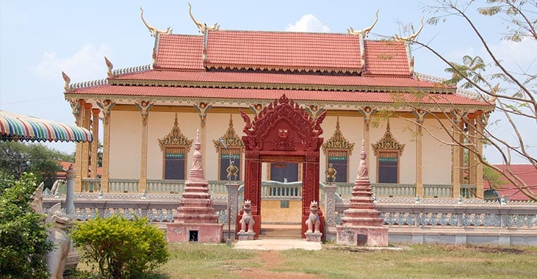a traditional building in Cambodia
