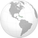 globe map with a focus on Haiti